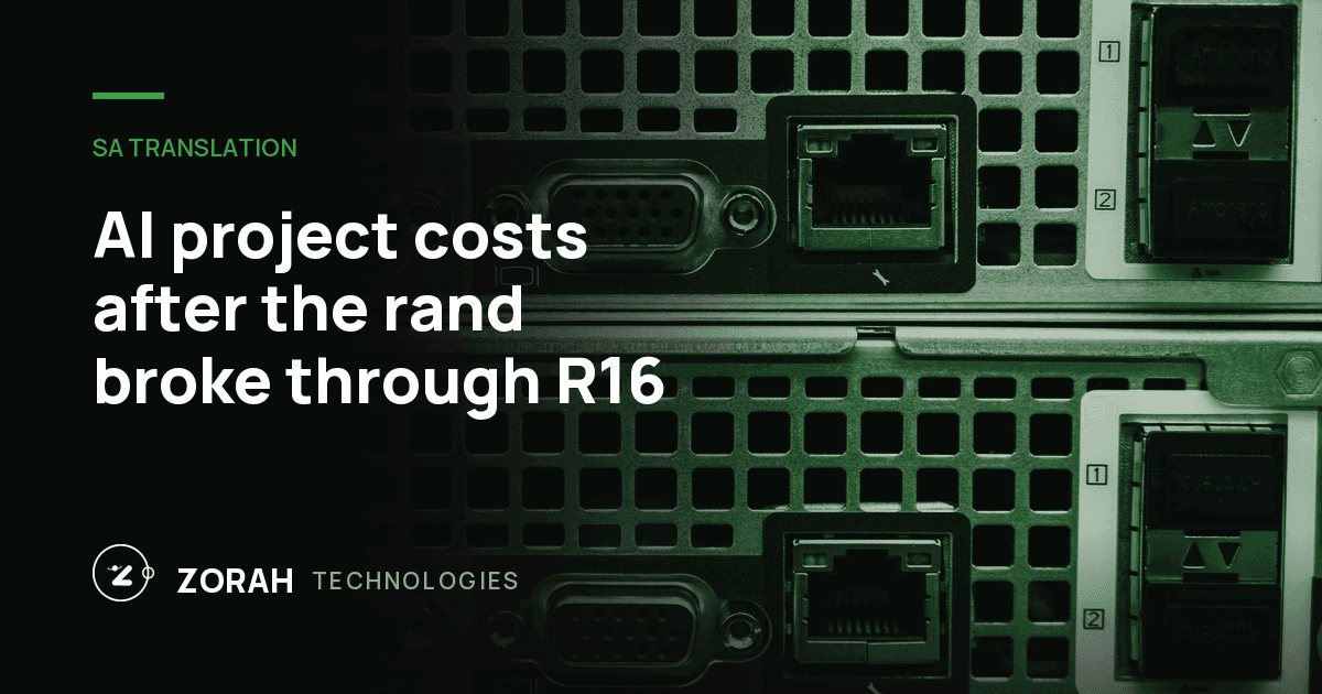AI project costs after the rand broke through R16