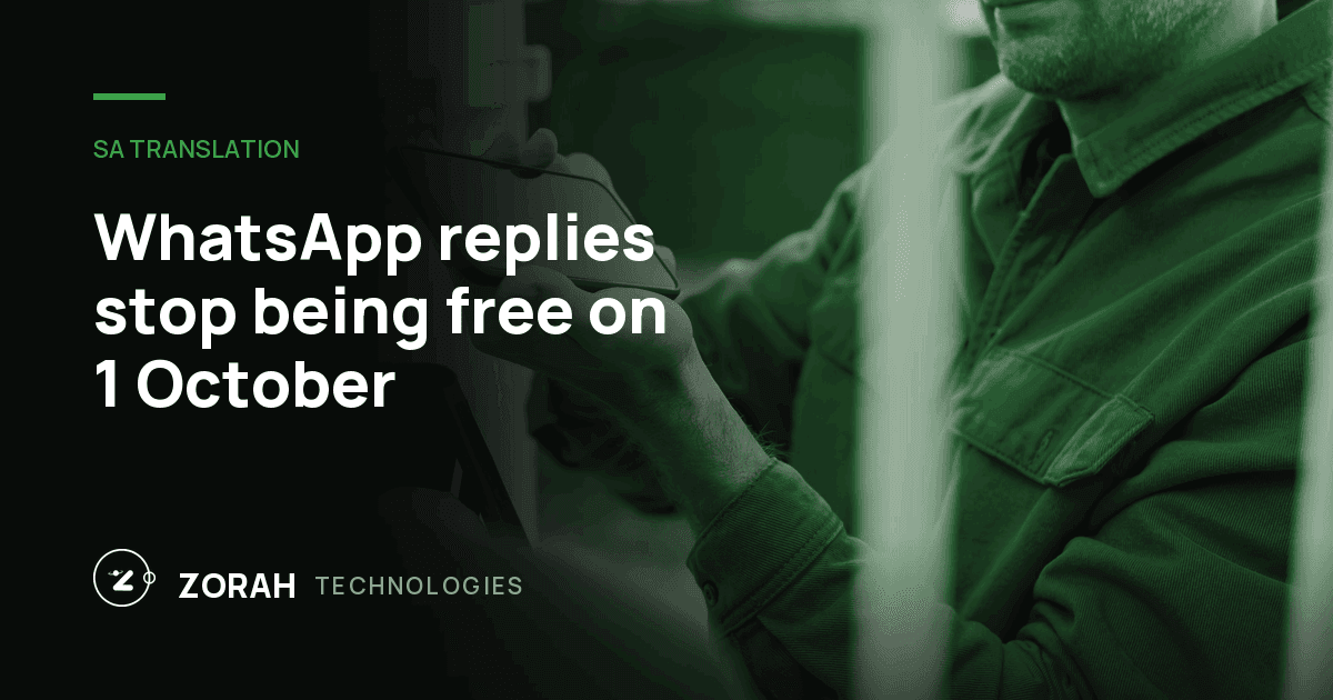 WhatsApp API replies stop being free on 1 October